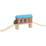 POD cu TUNEL suspendat cu ferestre din lemn Covered Bridge - Maxim Enterprise Rail Road 